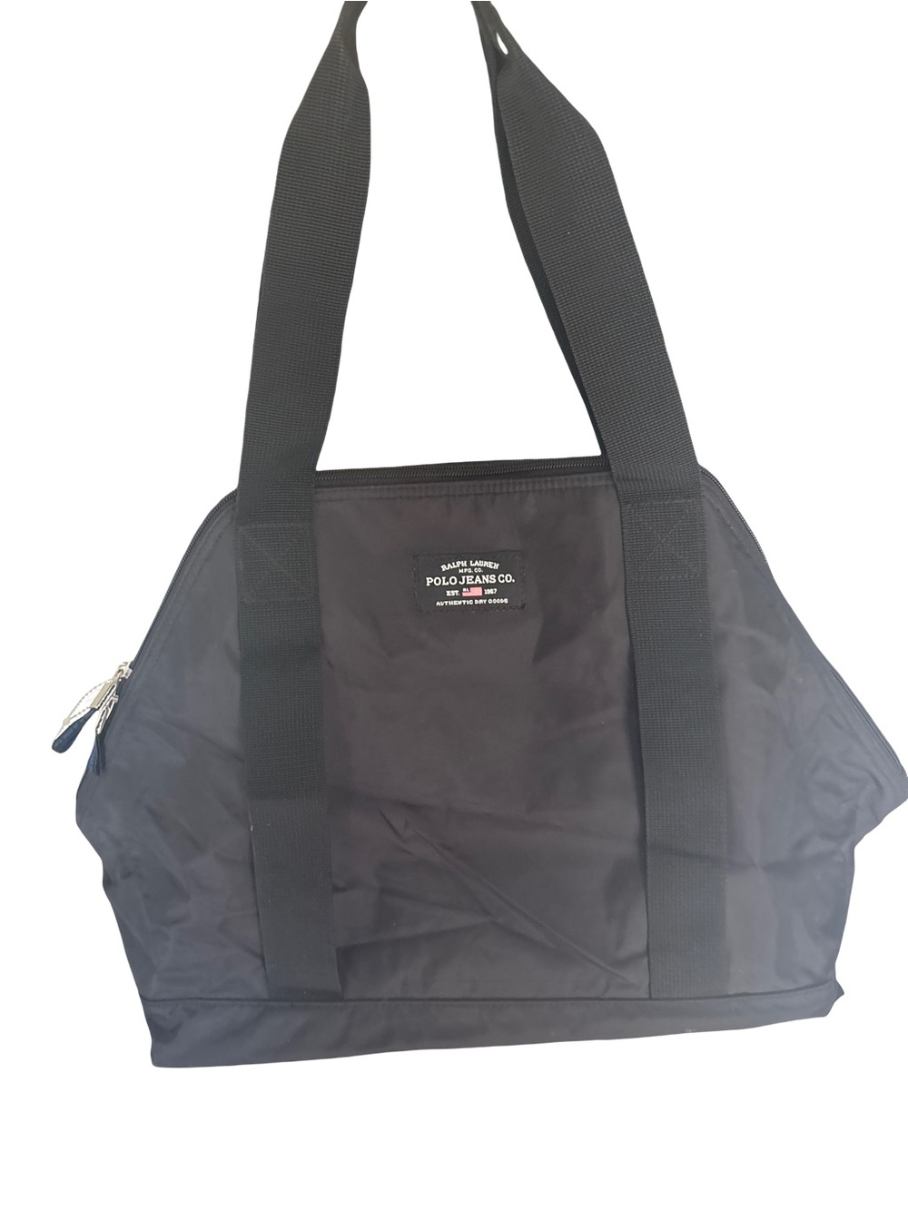 Y2K Polo Ralph Lauren Medium Black Nylon Weekender Tote Bag
